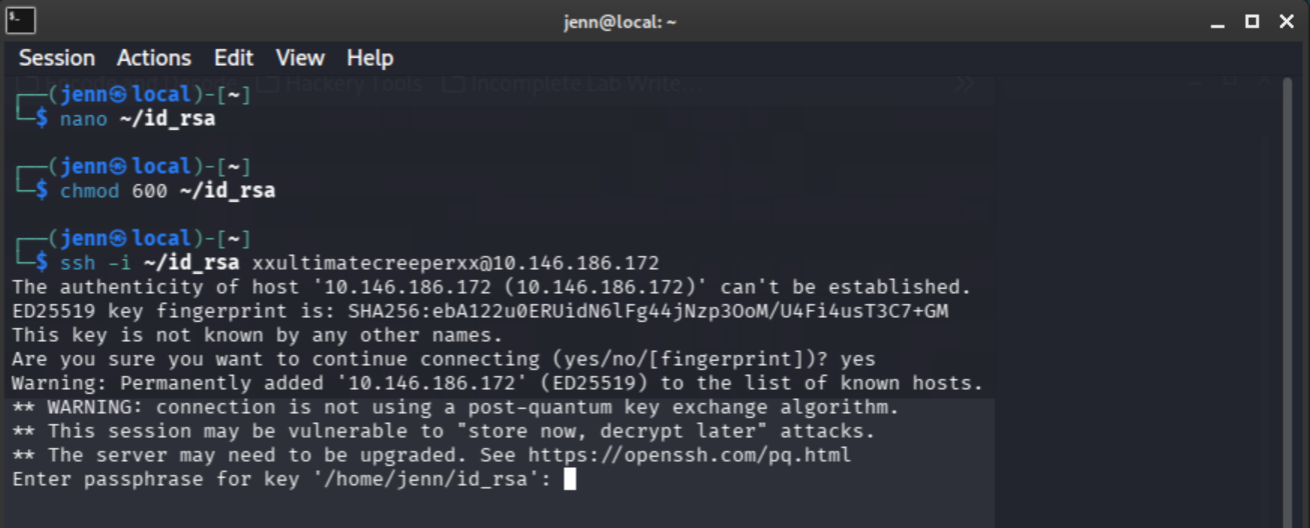 SSH prompting for passphrase on encrypted key
